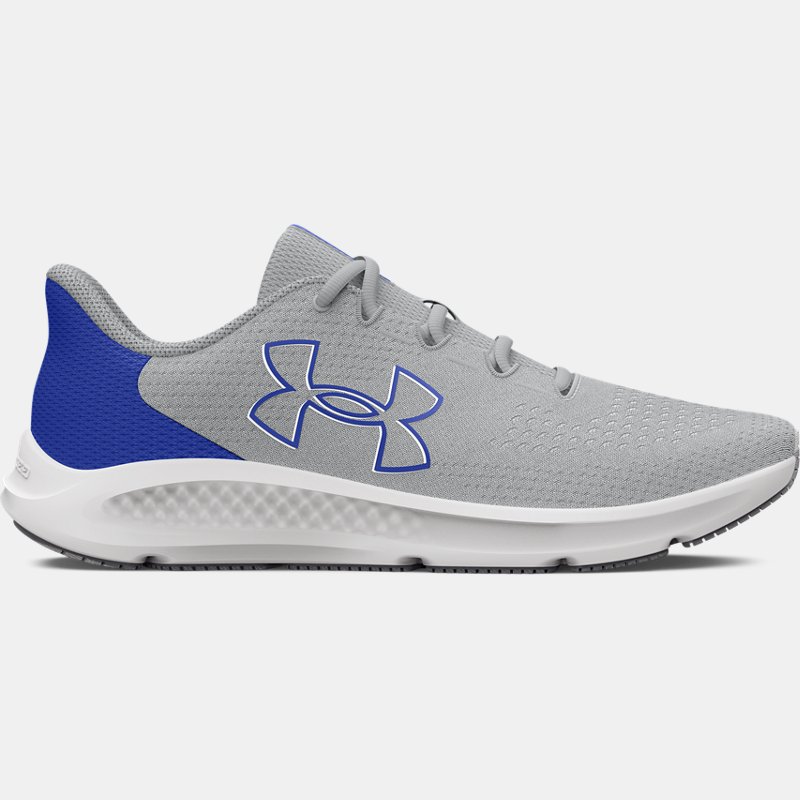 Men's  Under Armour  Charged Pursuit 3 Big Logo Running Shoes Mod Gray / Team Royal / Team Royal 8